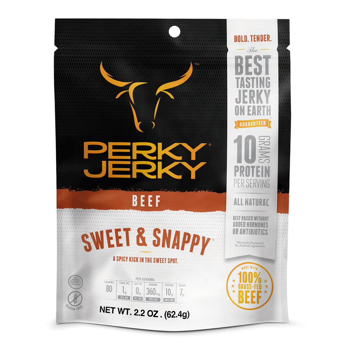 Perky Jerky Sweet and Snappy Beef 2.2oz Bag
